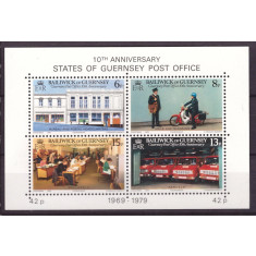 Guernsey 1979 - 10th anniv. post office, bloc neuzat