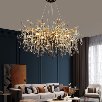 Candelabru Cristal CC333/600GD, 9x G9, Auriu, 60cm, Inaltime Reglabila ModernLight Concept foto