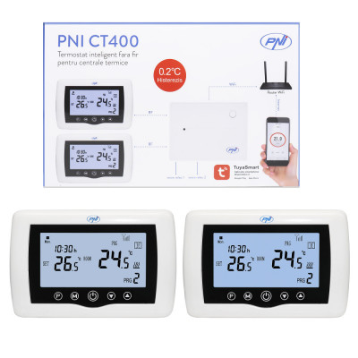 Resigilat : Termostat inteligent PNI CT400 fara fir, cu WiFi, controleaza 1 centra foto