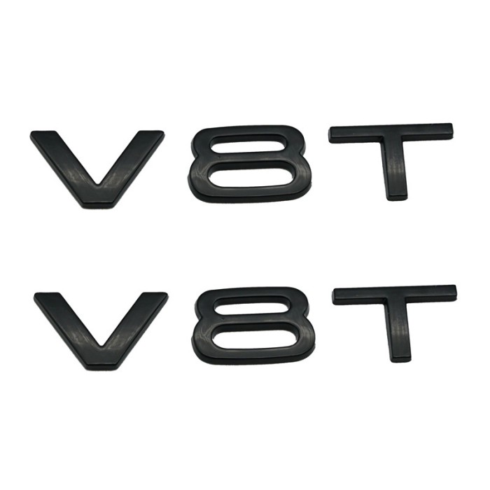 Set 2 embleme V8T pentru aripi Audi , negru