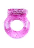 Inel Vibrator pentru Penis Roz Jelly Elastic Flexibil Stimulare Suplimentara Vibratii