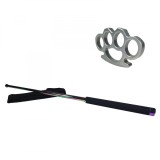 Cumpara ieftin Set Autoaparare: Baston Telescopic 66cm Otel + Box Argintiu 1cm Ideallstore, Multicolor