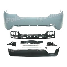Set bara spate BMW Seria 5 (E60), 2007-06.2010 SEDAN, cu gauri senzori parcare; grunduit, de vopsit; type M-Tech; cu absorber, cu elemente de fixare,