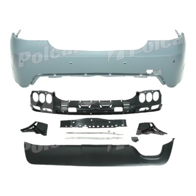 Set bara spate BMW Seria 5 (E60), 2007-06.2010 SEDAN, cu gauri senzori parcare; grunduit, de vopsit; type M-Tech; cu absorber, cu elemente de fixare, foto