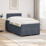 Cumpara ieftin Pat boxspring cu saltea Gri inchis 120 x 190 cm Catifea
