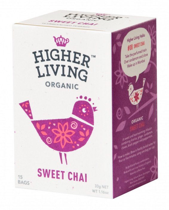 Ceai SWEET CHAI eco, 15 plicuri, Higher Living