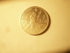 Moneda 1 Leu 1911 Carol I argint ,muchie rotunda , cal. f.buna foto