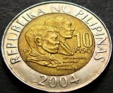 Cumpara ieftin Moneda bimetal 10 PISO - FILIPINE, anul 2004 *cod 103 A, Asia