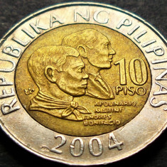 Moneda bimetal 10 PISO - FILIPINE, anul 2004 *cod 103 A