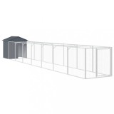 Cusca caine cu acoperis antracit 117x813x123 cm otel galvanizat