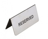 Semn inox Reserved / Reservat pentru masa 10x4 cm