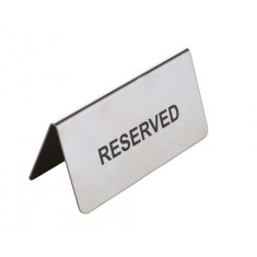 Semn inox Reserved / Reservat pentru masa 10x4 cm