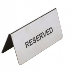 Semn inox Reserved / Reservat pentru masa 10x4 cm