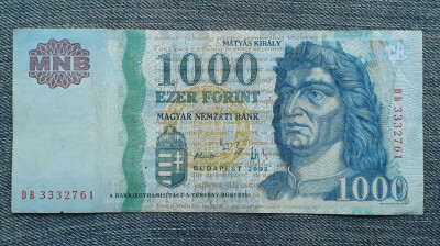 1000 Forint 2005 Ungaria / Matyas Kiraly / Matei Corvin / seria 3332761 foto