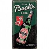 Placa metalica - Becks Bottle - 25x50 cm, Nostalgic Art Merchandising