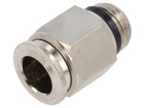 Racord Push-In Simplu 1/4" Alamă Nichelată 20 Bar