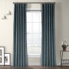 Set draperii din catifea cu rejansa din bumbac tip fagure, Madison, 200x230 cm, densitate 700 g/ml, Stone, 2 buc