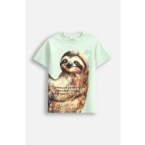Coccodrillo tricou copii culoarea verde, cu imprimeu, EVERYDAY UNISEX