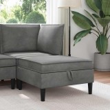 vidaXL Taburet cu depozitare Gri &icirc;nchis Catifea 42027134