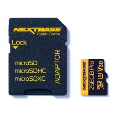 Card de memorie Nextbase NBDVRS2SD256GBU3, microSD, 256GB, U3, cu adaptor SD, compatibil cu Nextbase 622GW si 522GW