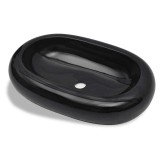 Chiuveta de baie din ceramica, ovala, negru