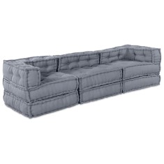 vidaXL Pernă 3 pcs Gri 70 x 70 x 54 cm Poliester