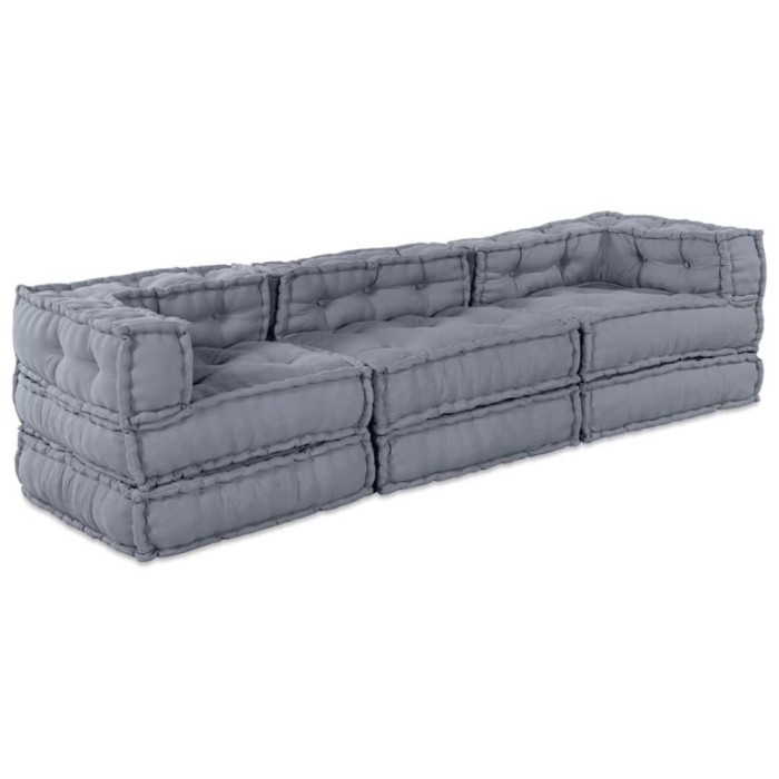 vidaXL Canapea modulară Manual 3 pcs Gri 70 x 70 x 56 cm țesătură 3315092