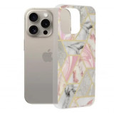 Cumpara ieftin Husa iPhone 15 Pro Max silicon Marble Roz