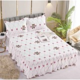 Cumpara ieftin Cearceaf De Pat Cu Volane si 2 Fete De Perna Bumbac Finet - JOJ71