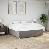 VidaXL Cadru de pat fără saltea, gri taupe, 200x200 cm, textil