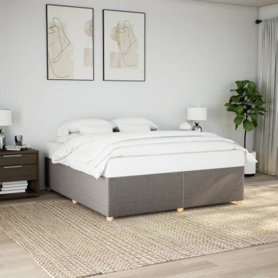 vidaXL Cadru de pat fără saltea, gri taupe, 200x200 cm, textil 3284761 foto