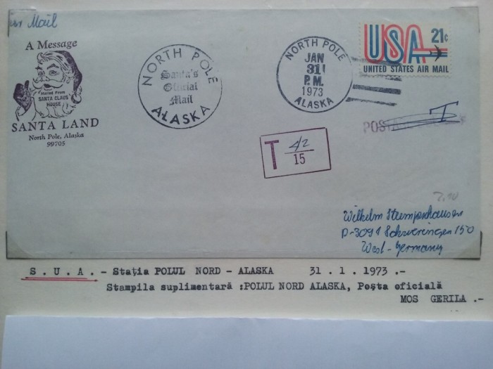 1973-SUA-Statia Polul Nord-Alaska-Plic circ.