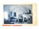 Rara! Carte postala Castelul Bran:Dormitorul reginei Maria,circulata 1948 cu francare deosebita cu 6 timbre