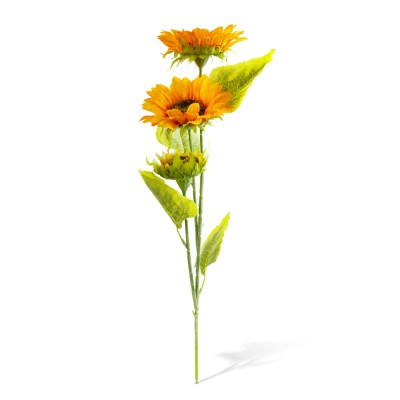 Decoratiune de toamna &amp;ndash; floare de floarea-soarelui, citrin, 3 flori, 90 cm Best CarHome foto