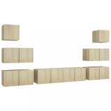 Cumpara ieftin Set dulapuri TV, 8 piese, stejar sonoma, lemn prelucrat