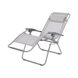 Sezlong Pliabil Gri, OPP, 162x65 cm, Otel, Reglabil, Sarcina Max 100 kg