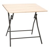 Masa pliabila 5Five patrata pentru 4 persoane, MDF si otel, 80x80x75 cm, bej Household NewTrend