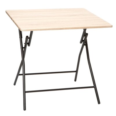 Masa pliabila 5Five patrata pentru 4 persoane, MDF si otel, 80x80x75 cm, bej Household NewTrend foto
