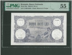 Rom&acirc;nia 20 lei -1920-Gradata PMG 55.Rara