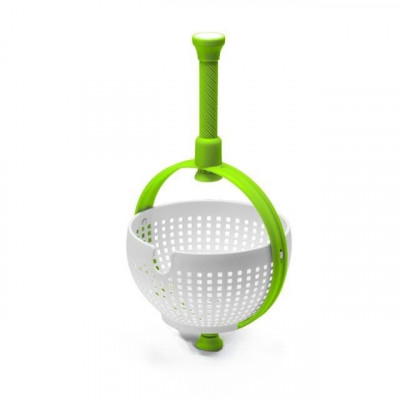 Cyrax Strecuratoare multifunctionala rotativa, cu maner, material ABS, 22x12 cm, maner 18 cm, cu ventuza pentru prindere sigura, practic si usor de fo foto