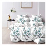 Lenjerie pat dublu,bumbac finet,6 piese,cearceaf normal 220x240cm, cearceaf pilota 200x220cm, 2 fete de perna 50x70, 2 fete de perna 70x70-A1076