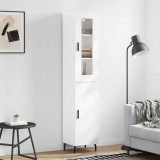 VidaXL Dulap &icirc;nalt, alb extralucios, 34,5x34x180 cm, lemn prelucrat