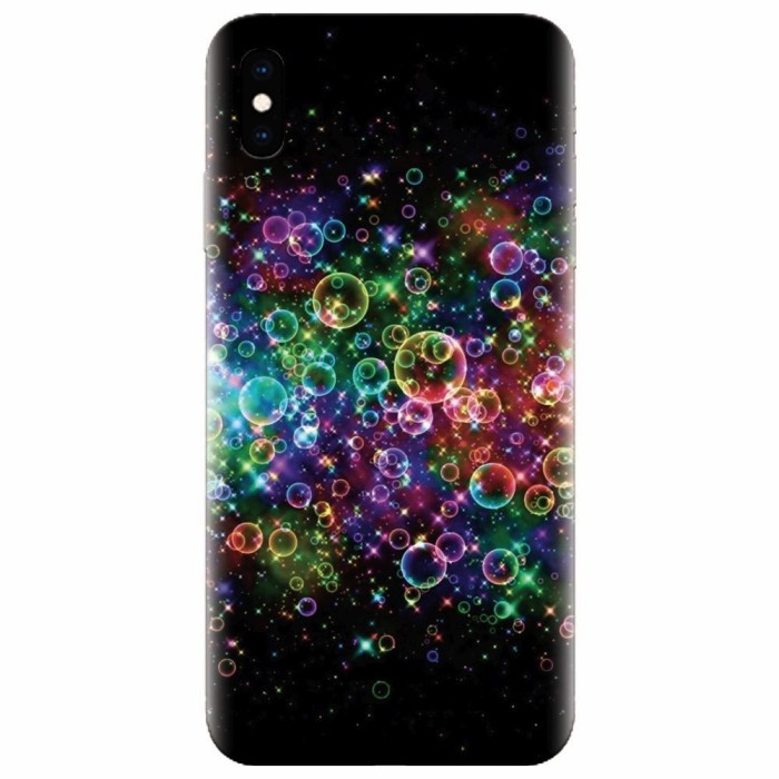 Husa silicon pentru Apple Iphone XS Max, Rainbow Colored Soap Bubbles