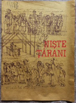 Programul piesei ,,Niste tarani&amp;quot;, Dinu Sararu, Teatrul Mic, stagiunea 1985-86 foto