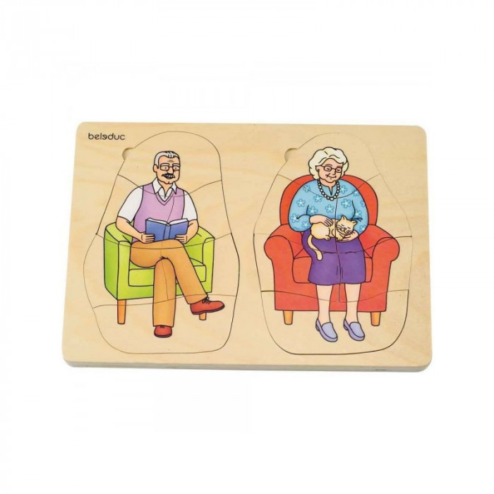 Puzzle stratificat Bunica si Bunicul, 40 piese, 10 imagini