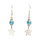 Cercei femei Blue Stars handmade, Argint 925, Artemis Gift