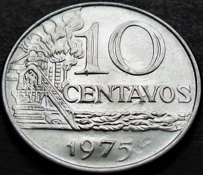 Moneda 10 CENTAVOS - BRAZILIA, anul 1975 - Cod 13 A