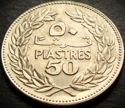 Moneda exotica 50 PIASTRES - LIBAN, anul 1975 * cod 463 = excelenta foto