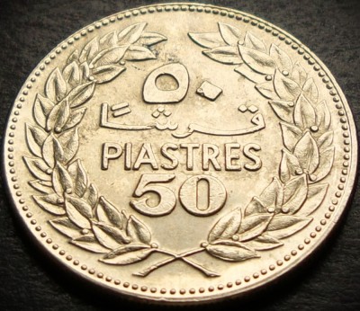 Moneda exotica 50 PIASTRES - LIBAN, anul 1975 * cod 463 = excelenta foto
