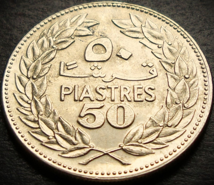 Moneda exotica 50 PIASTRES - LIBAN, anul 1975 * cod 463 = excelenta